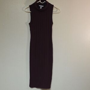 Nine West Sleeveless Burgundy Ribbed Dress #157